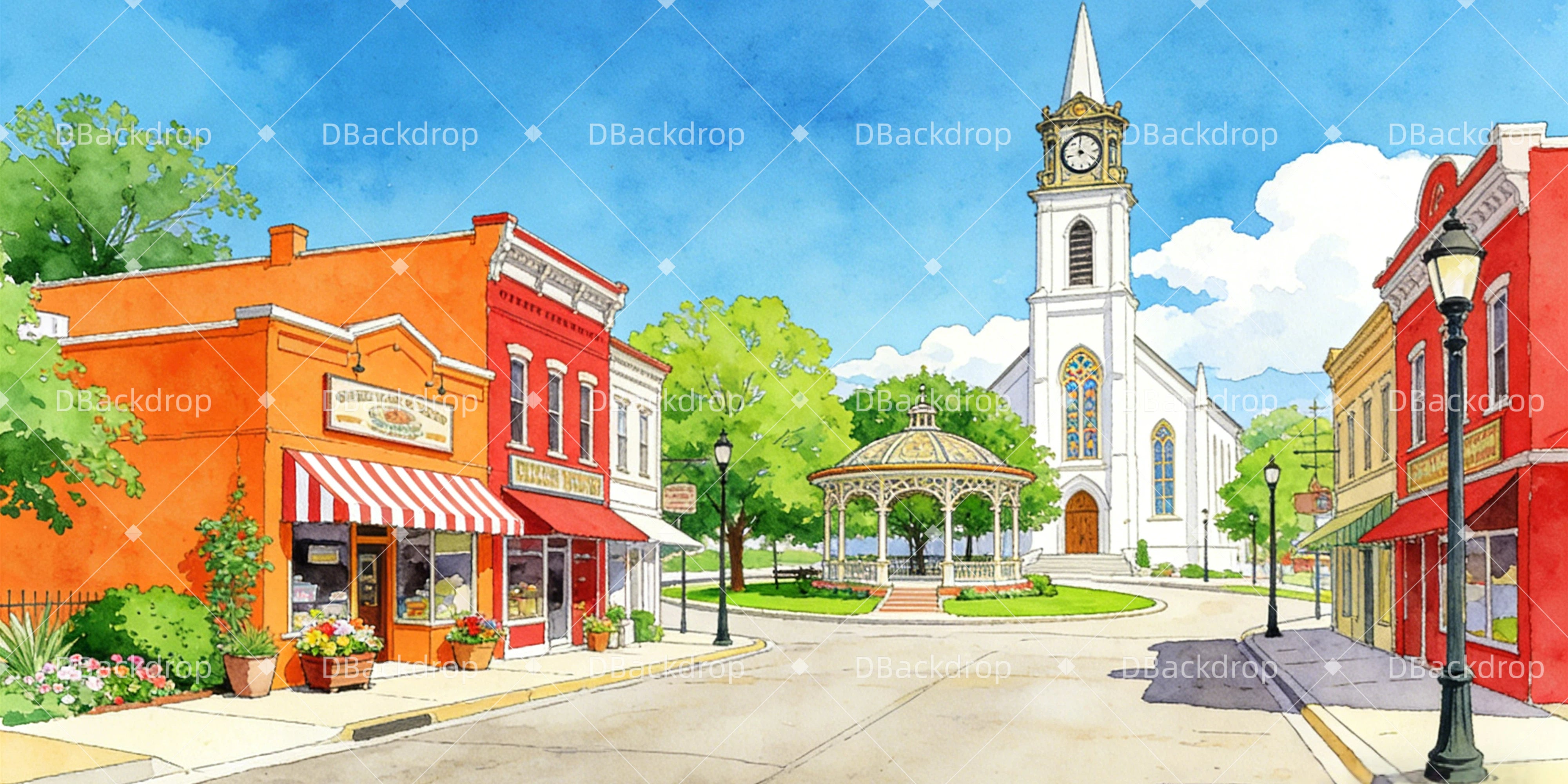 Bühnenhintergrund für Theaterstücke, Retro-Stadtkulisse GQ63-T84