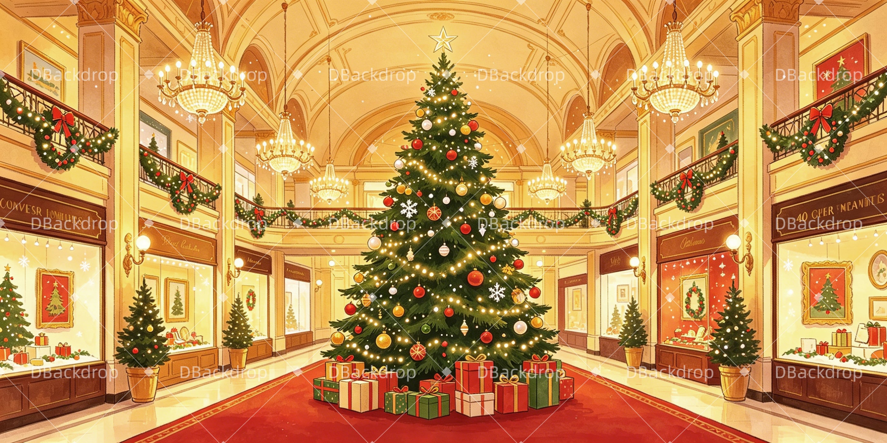 Weihnachts-Bühnenhintergründe Kaufhaus Theaterhintergründe GQ65-T51