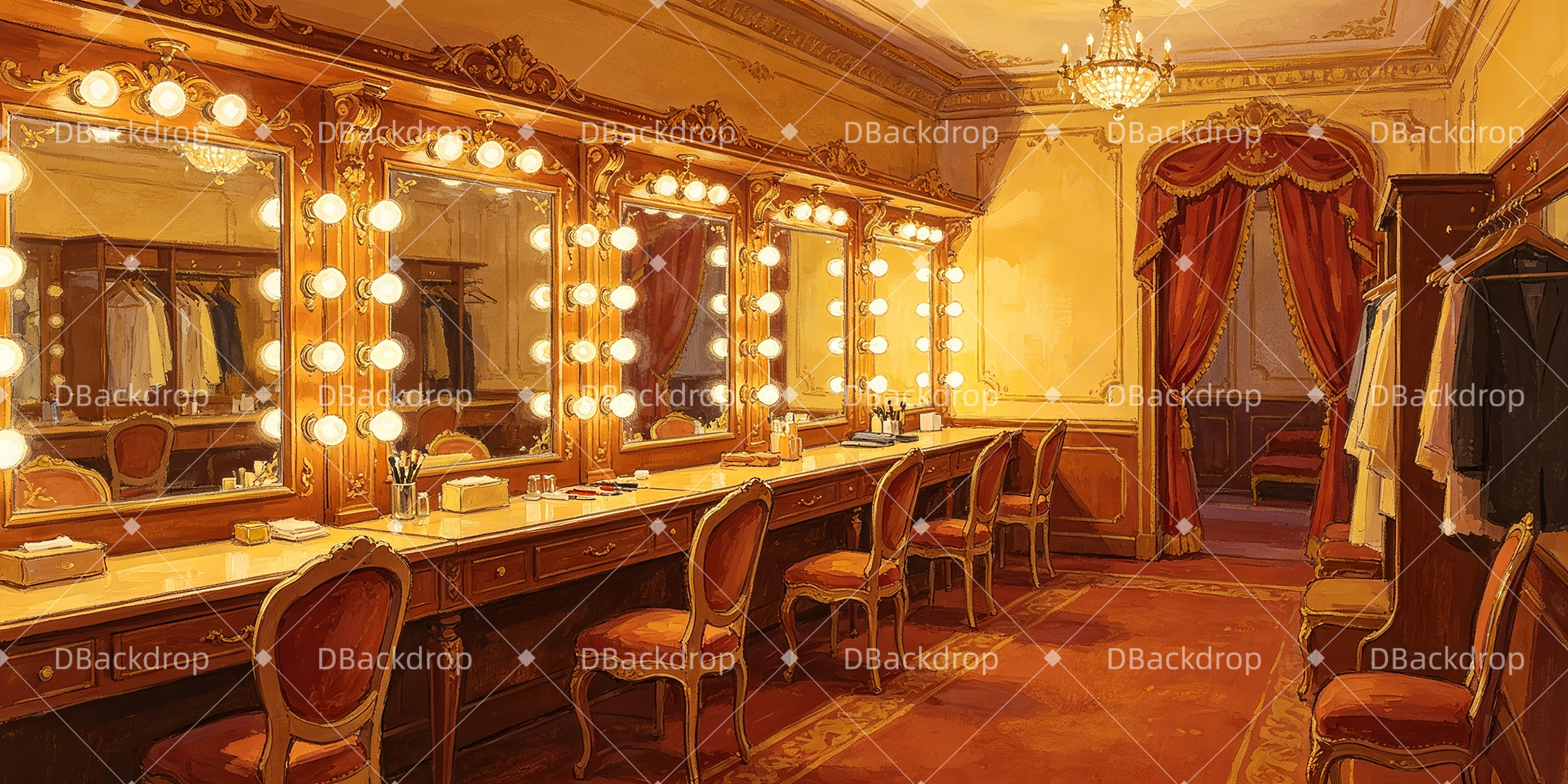 Bühnenbild Künstlergarderobe Theaterhintergrund GQ65-T77
