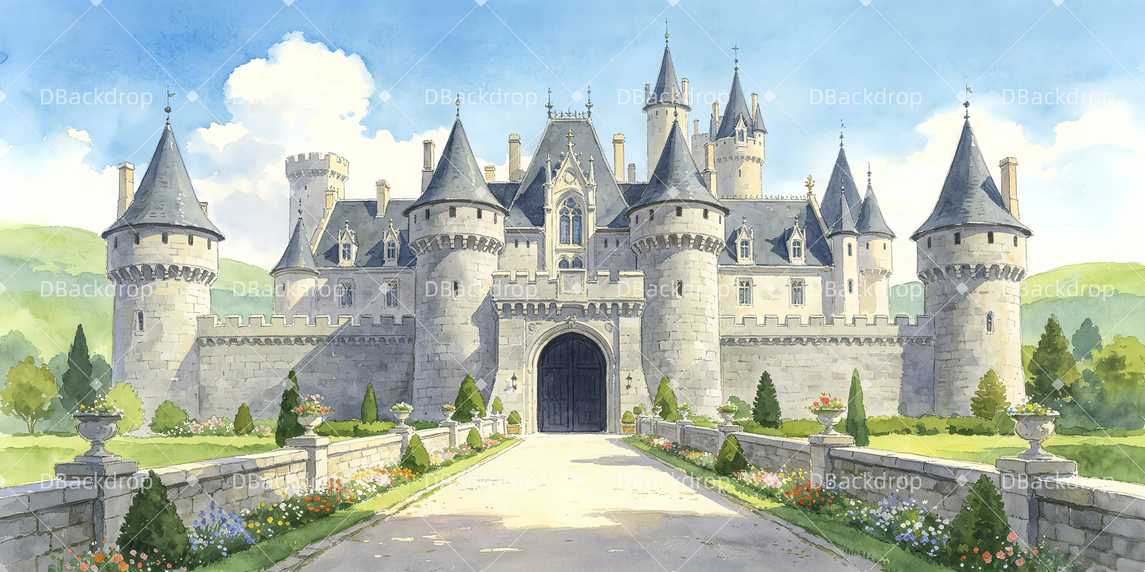 Prächtiges Schloss Bühnenbild für Schultheater und Aufführungen GQ65-T94