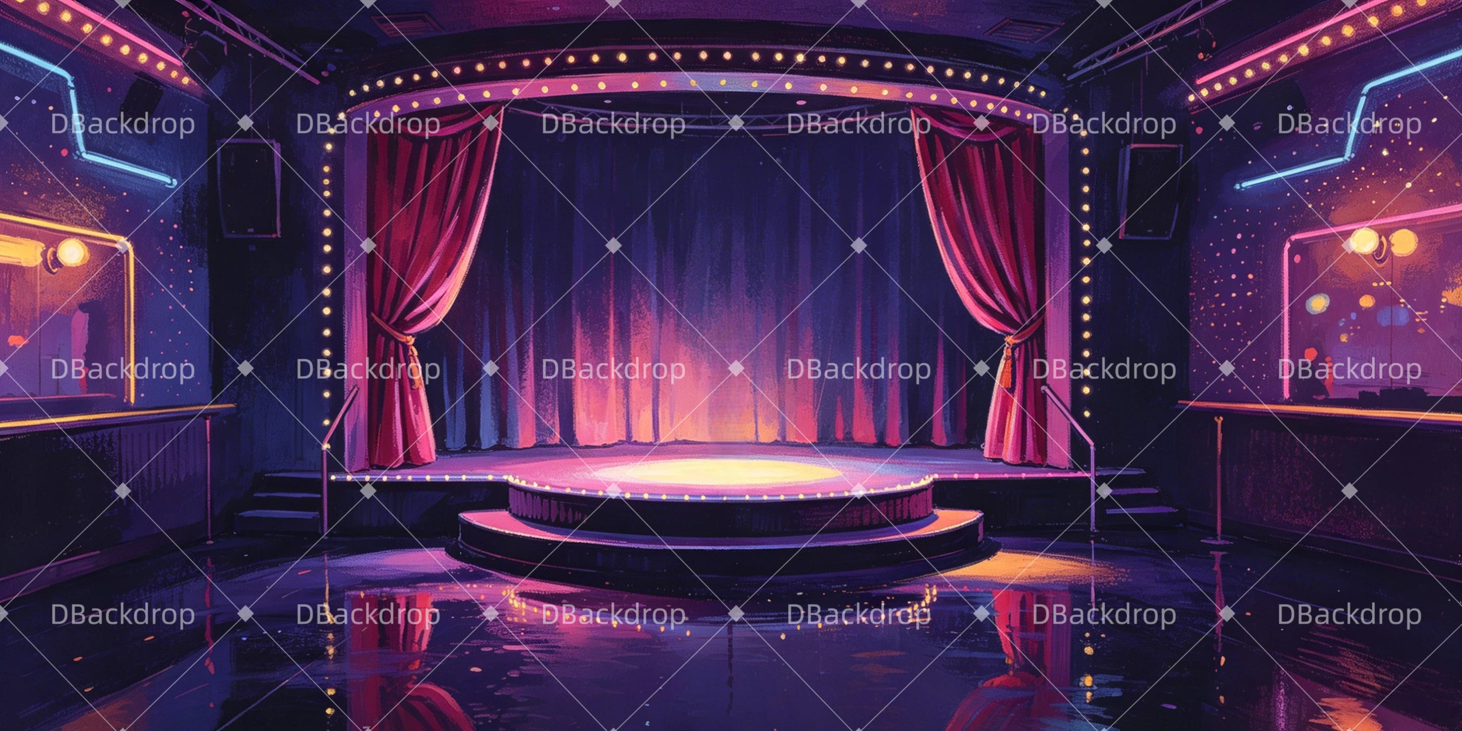 Theaterhintergrund Londoner Nachtclub Broadway Bühnenkulisse GQ66-T25