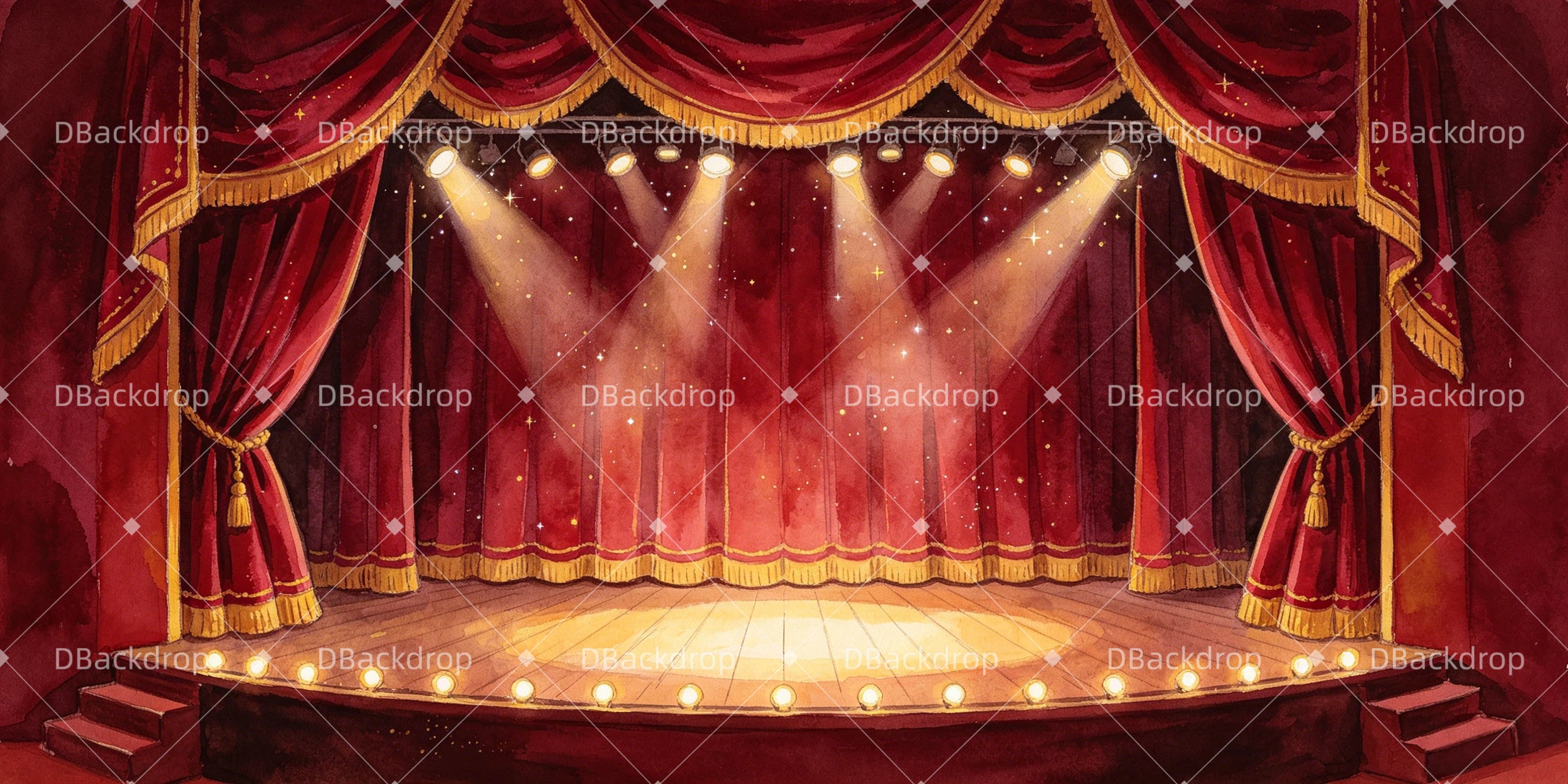Musical Hintergrund Drag-Show Bühne für Schultheater GQ66-T26
