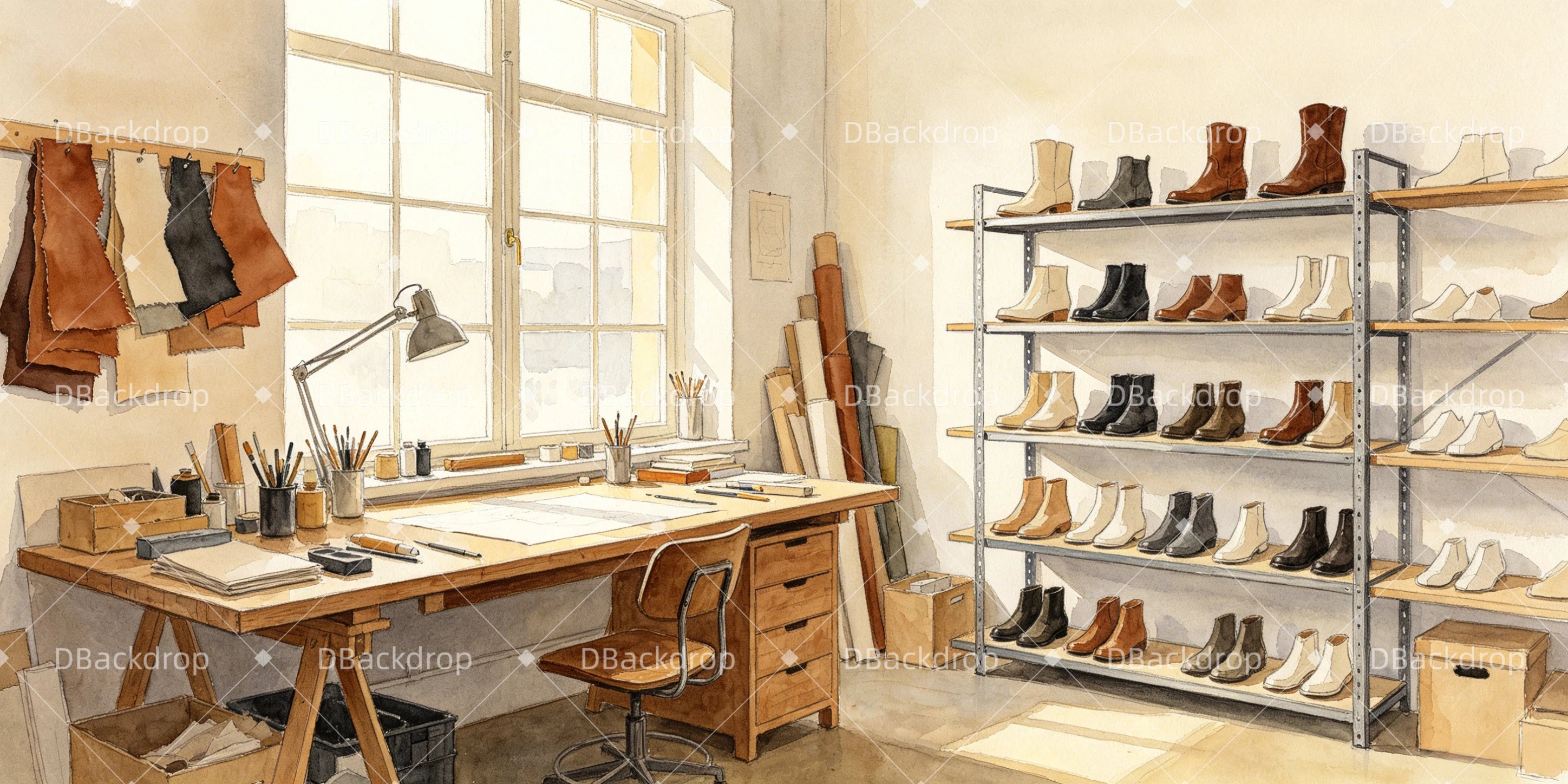 Theaterhintergrund Schuhdesign-Studio Bühnenkulisse GQ66-T27
