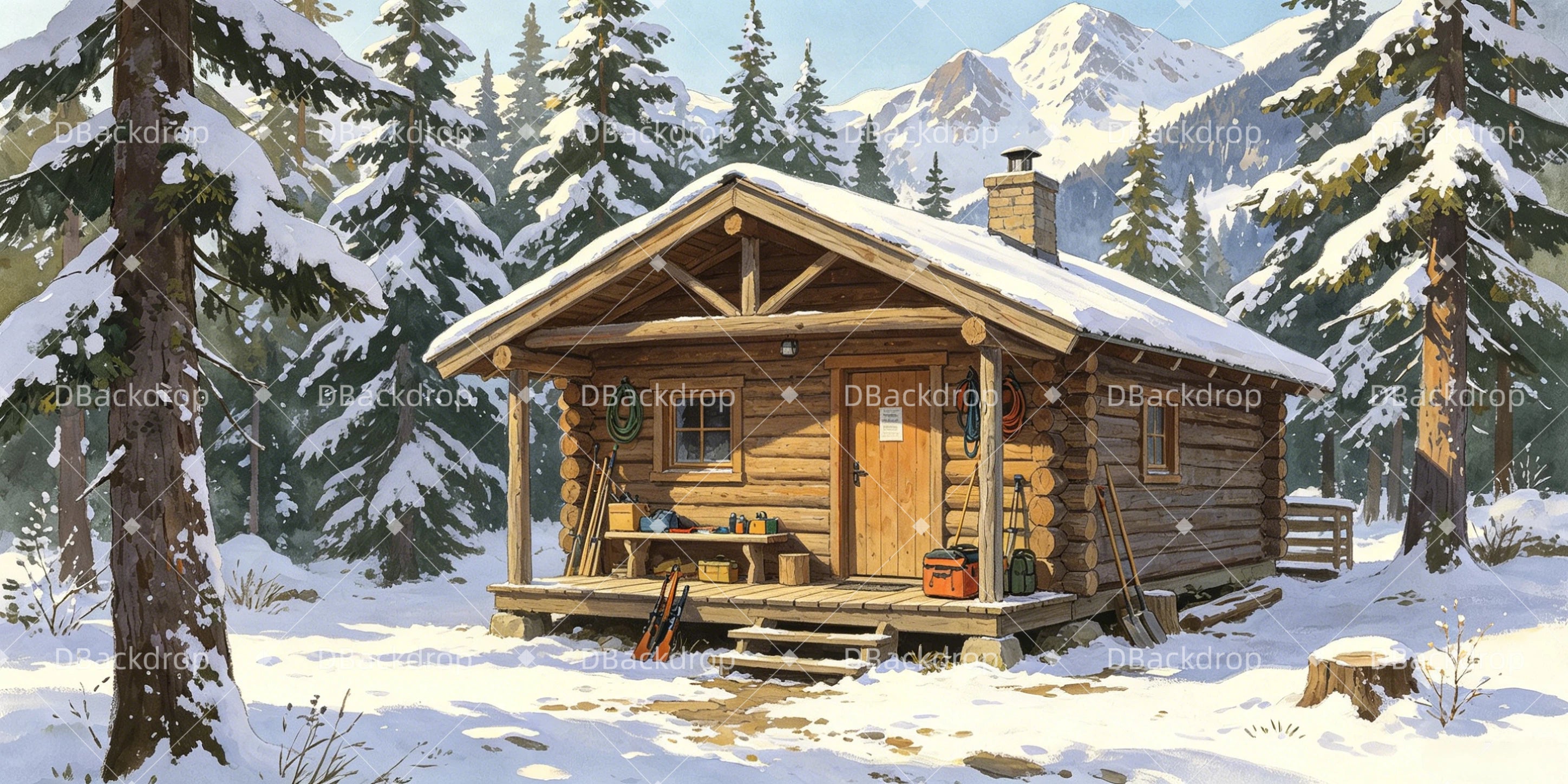 Theater Bühnenhintergrund Ranger-Station Aufführungskulisse GQ66-T56