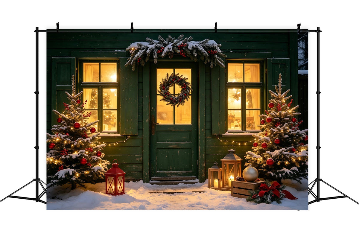 Weihnachtskulisse Eingang Mit Kranz Am Green Cottage Weihnachtskulisse GQ69-17