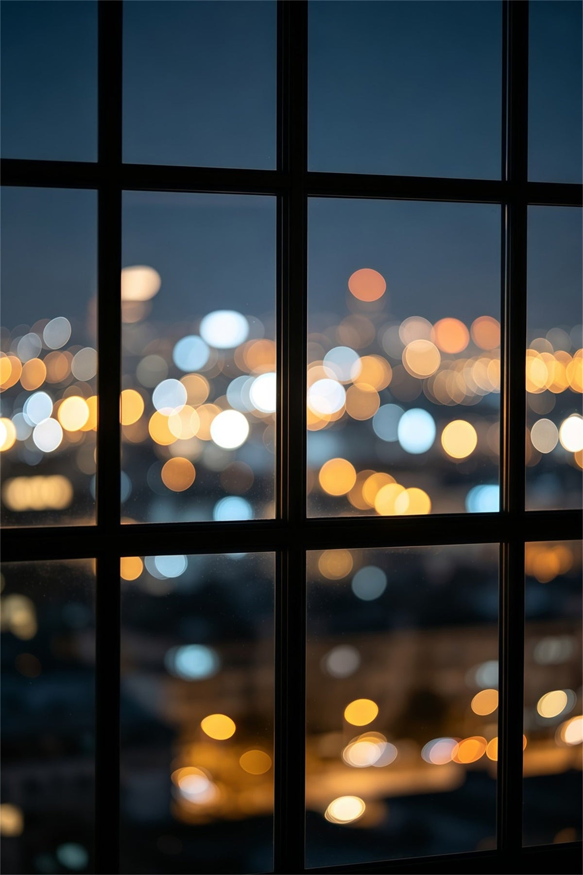 Weihnachts-Bokeh-Hintergrund Blick Aus Dem Fenster Auf Die Nächtliche Stadt Weihnachts-Fotografie-Hintergrund GQ69-24