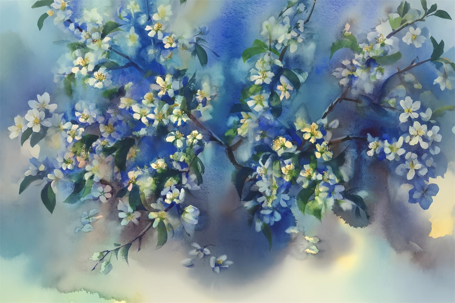 Fine Art Backdrops Serene Blue Floral Fantasy Hintergrund GTY-109