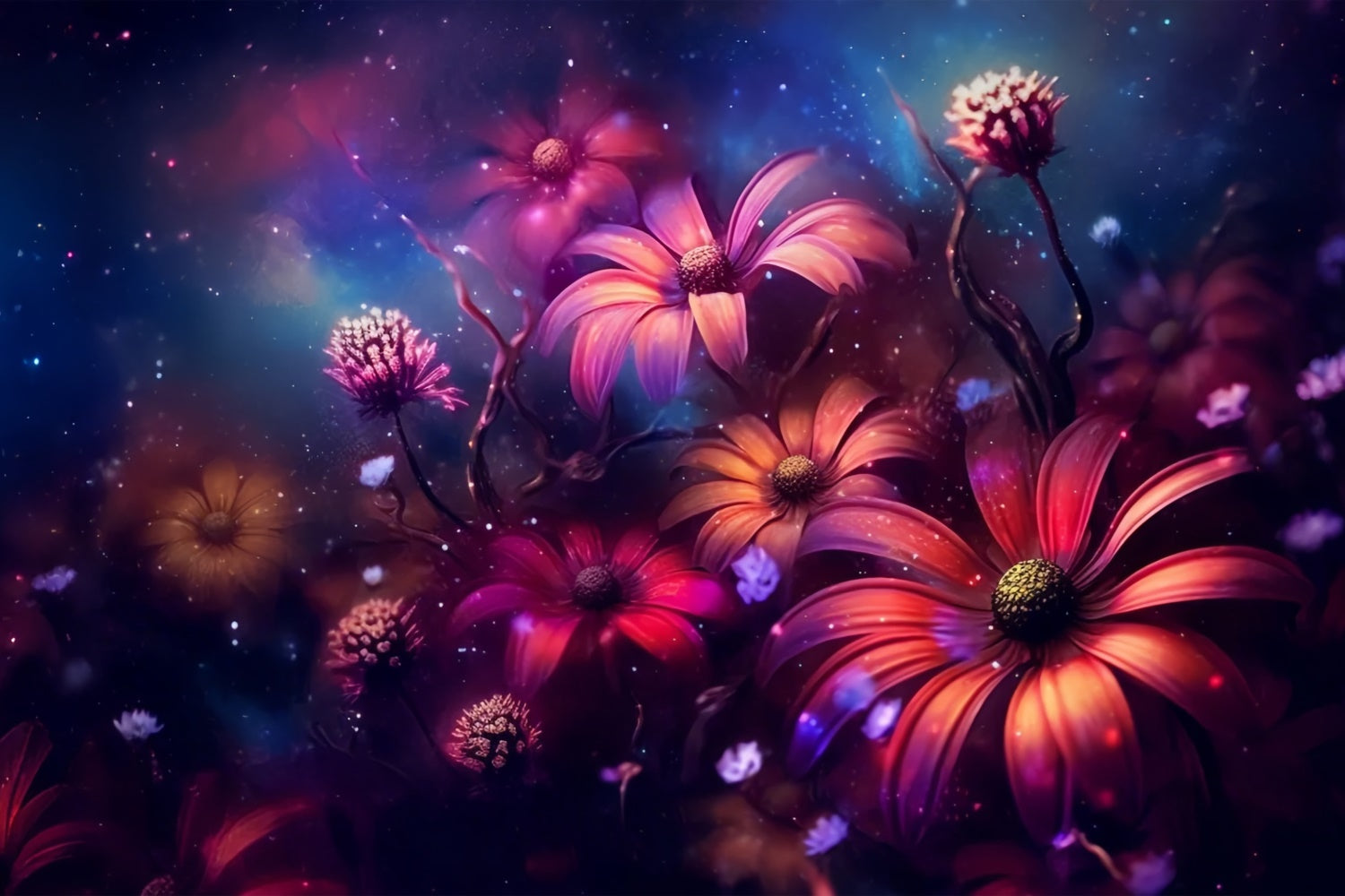Backdrops Fine Art Mystische Mitternachtsblüten Backdrop GTY-111