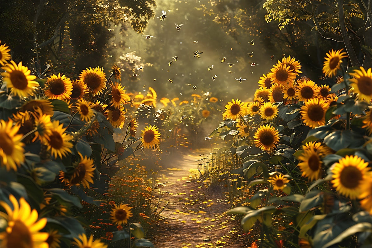 Fine Art Backdrops Verwunschener Sonnenblumenweg Hintergrund GTY-117