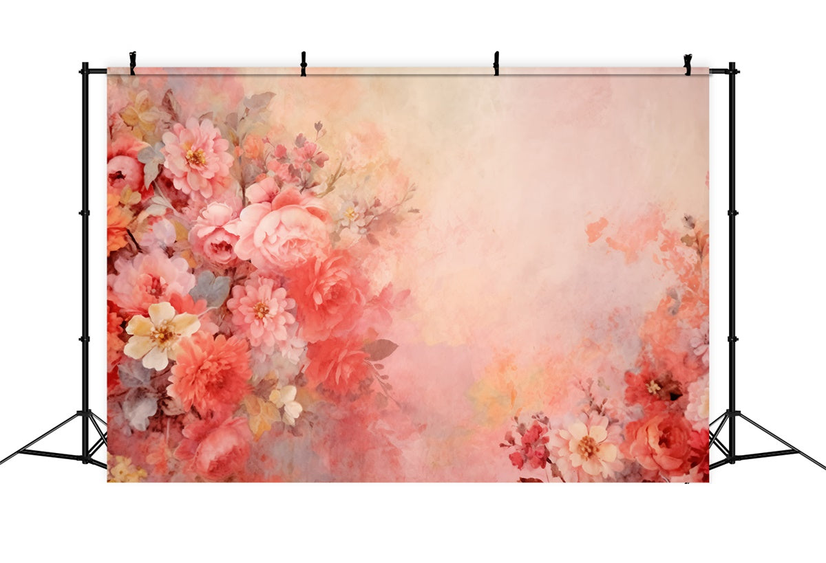 Künstlerischer Hintergrund Romantischer gemalter Blumenstrauß Hintergrund GTY-58