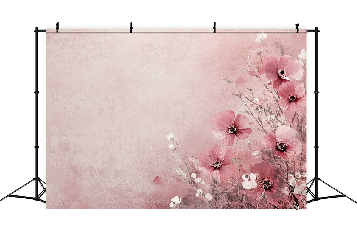 Fine Art Backdrops Vintage Rosa Blüten Backdrop GTY-62