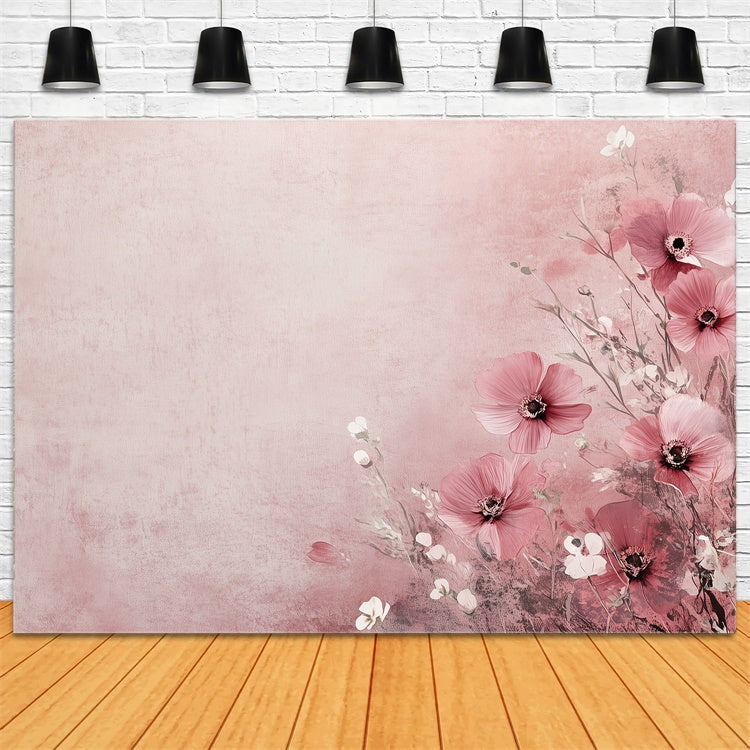 Fine Art Backdrops Vintage Rosa Blüten Backdrop GTY-62
