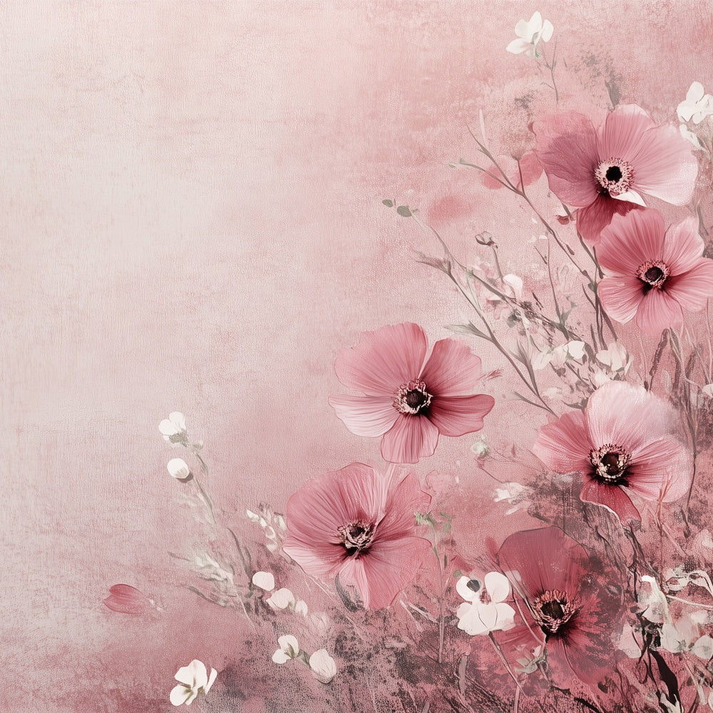 Fine Art Backdrops Vintage Rosa Blüten Backdrop GTY-62