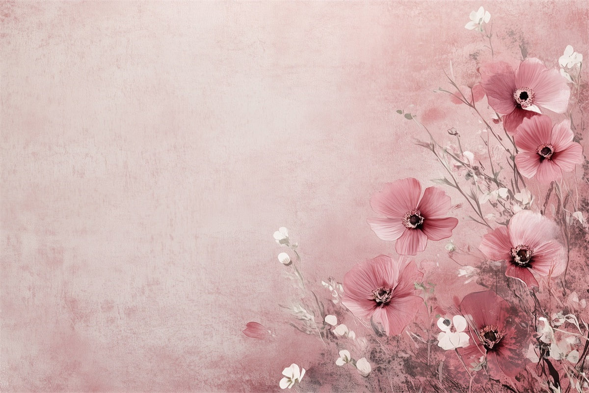 Fine Art Backdrops Vintage Rosa Blüten Backdrop GTY-62
