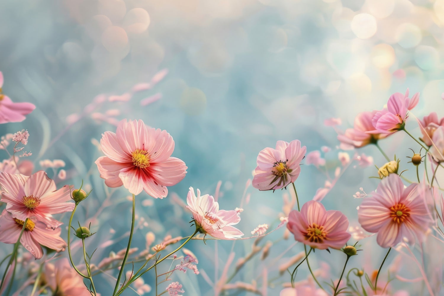 Fine Art Backdrops Verträumte rosa Blütenbrise Backdrop GTY-65