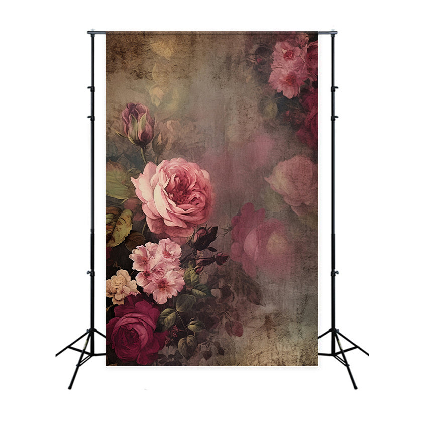 Backdrop Fine Art Vintage Pfingstrose Rosenmalerei Backdrop GTY-74