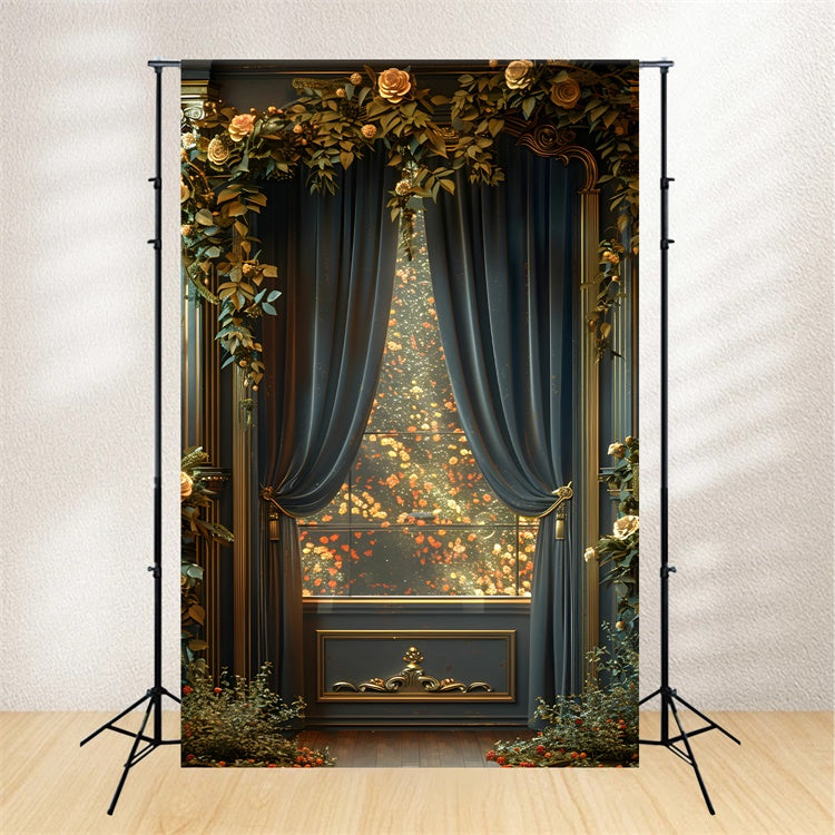 Fine Art Fotografie Hintergrund Opulent Drapierter Blumenhintergrund GTY-76
