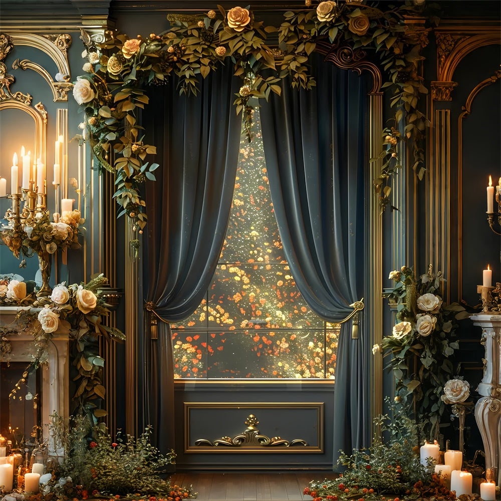 Fine Art Fotografie Hintergrund Opulent Drapierter Blumenhintergrund GTY-76