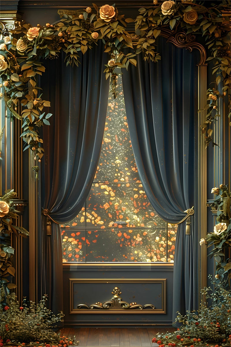 Fine Art Fotografie Hintergrund Opulent Drapierter Blumenhintergrund GTY-76