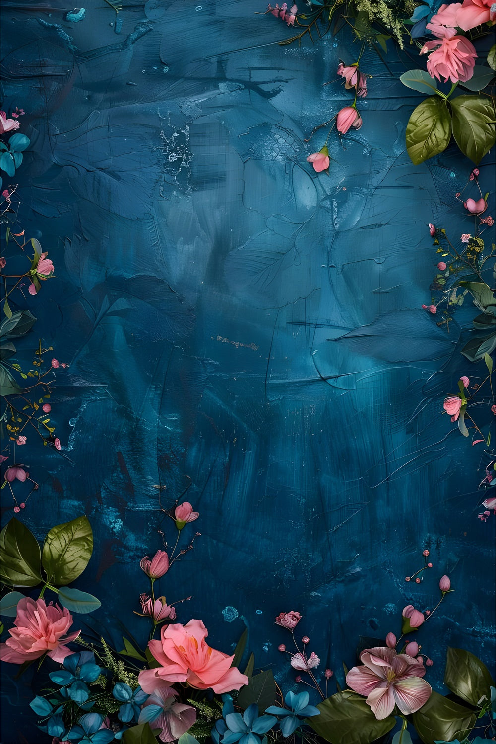 Backdrops Fine Art Texturierter Blauer Blütentraum Backdrop GTY-77