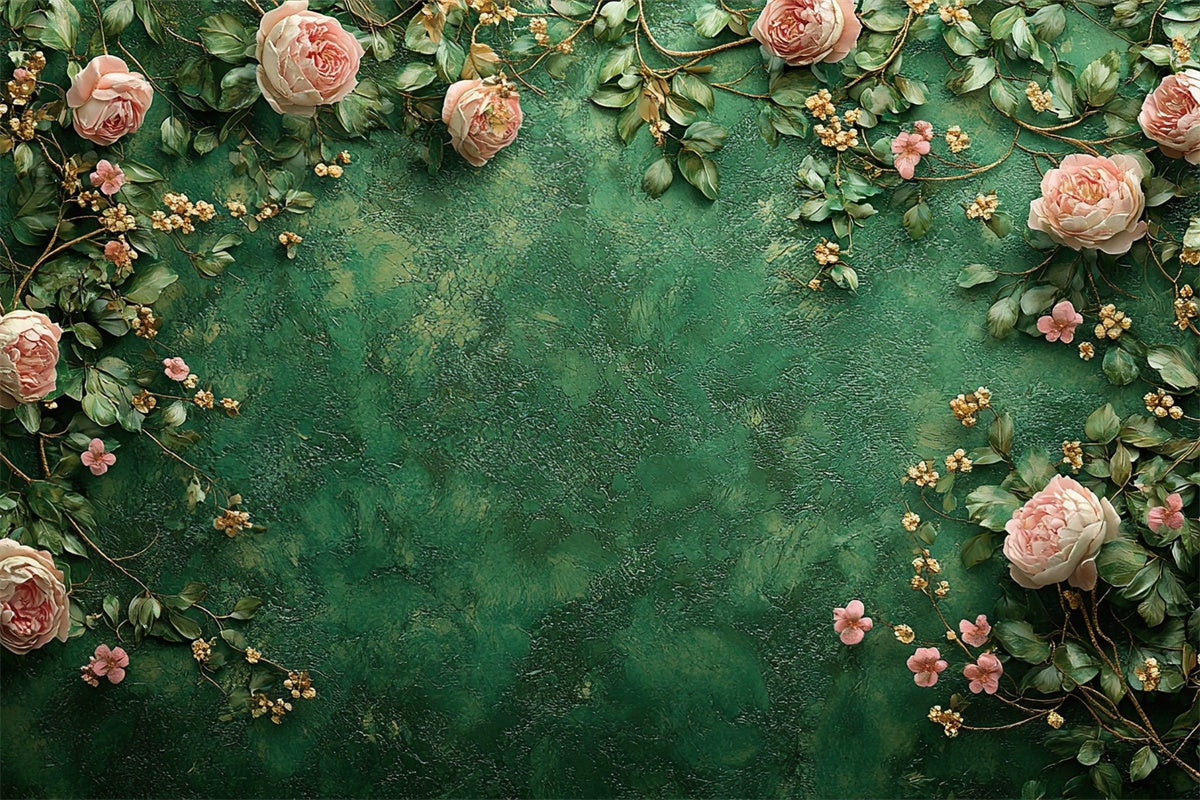Fine Art Backdrops Romantische Blume Grüner Backdrop GTY-93