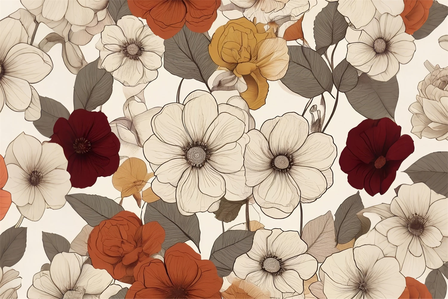 Fine Art Fotografie Backdrops Klassisch Warm Floral Backdrop GTY-96