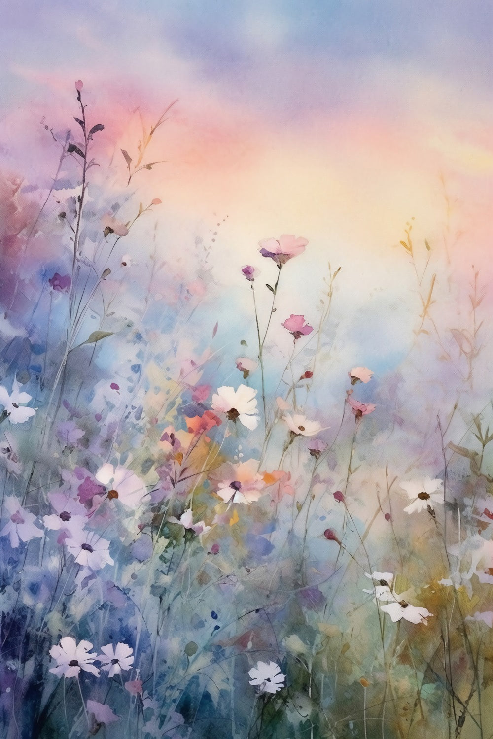 Lila Blumen Backdrop Sonnenuntergang Blüte Fantasy Backdrop GTY3-26