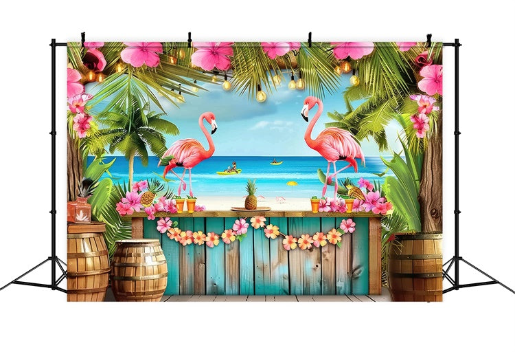Tropische Backdrops Flamingo Palme Blume Sommer Backdrop GTY3-287