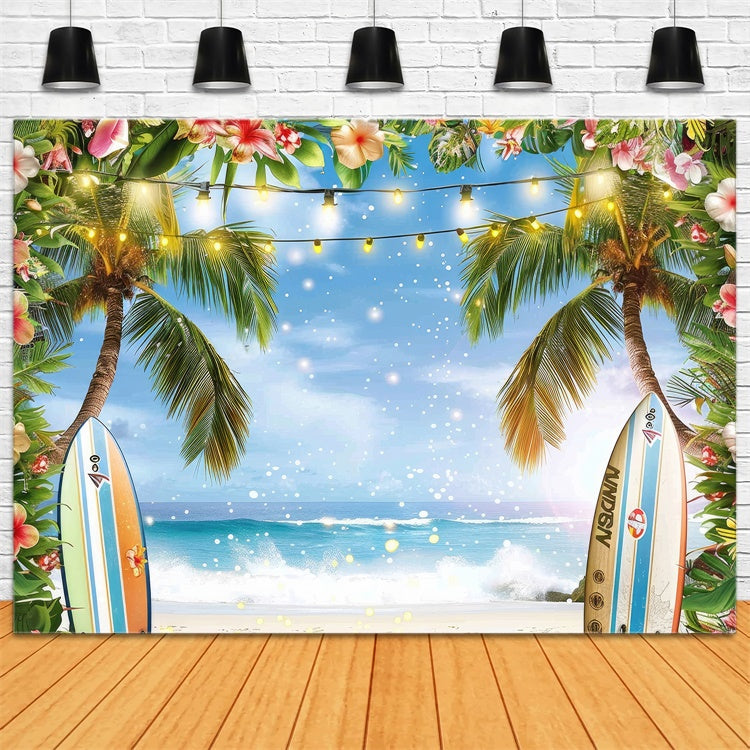 Strand Backdrops Surfbrett Palme Ozean Sommer Backdrop GTY3-288