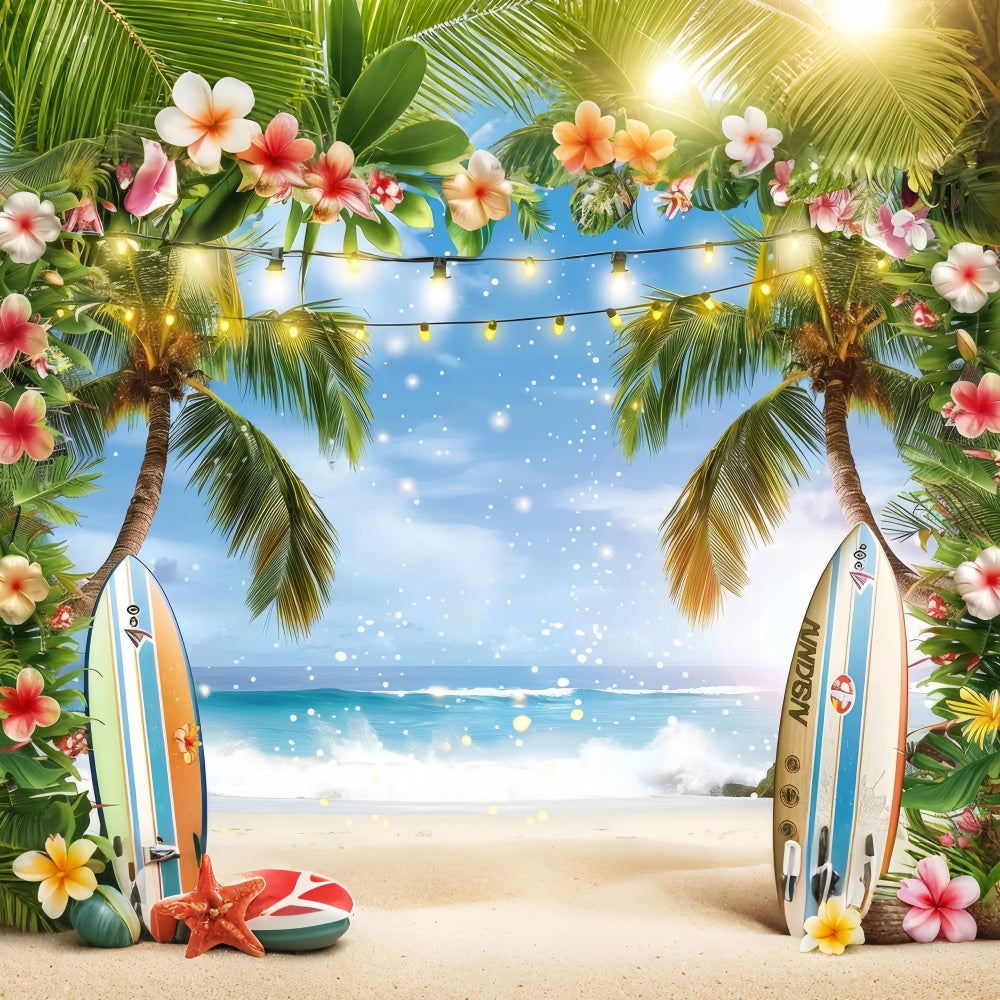 Strand Backdrops Surfbrett Palme Ozean Sommer Backdrop GTY3-288