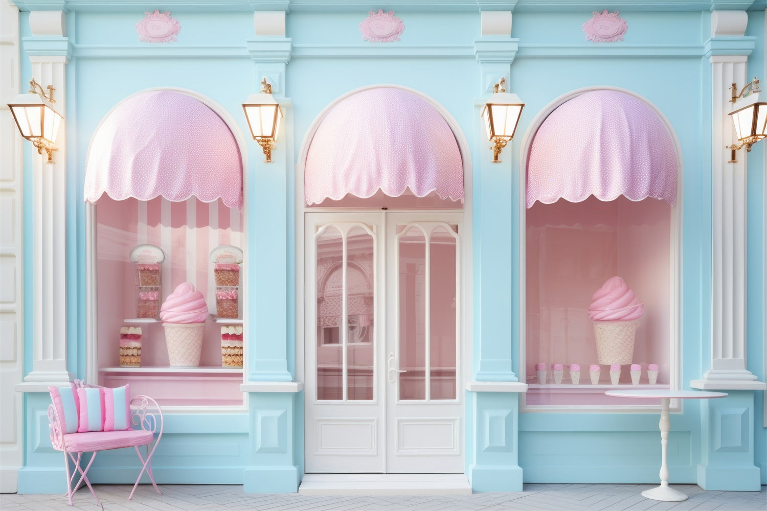 Sommer Backdrops Pastell Dessert Store Sommer Backdrop GTY3-296