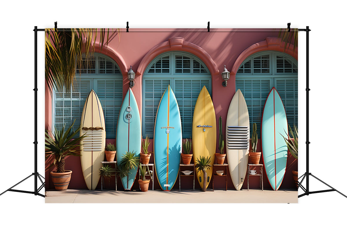 Sommer-Fotohintergrund Bunte Surfbretter Display-Hintergrund GTY3-298