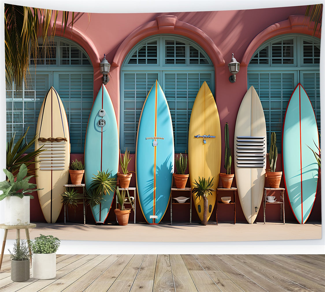 Sommer-Fotohintergrund Bunte Surfbretter Display-Hintergrund GTY3-298