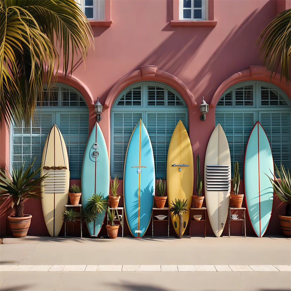 Sommer-Fotohintergrund Bunte Surfbretter Display-Hintergrund GTY3-298