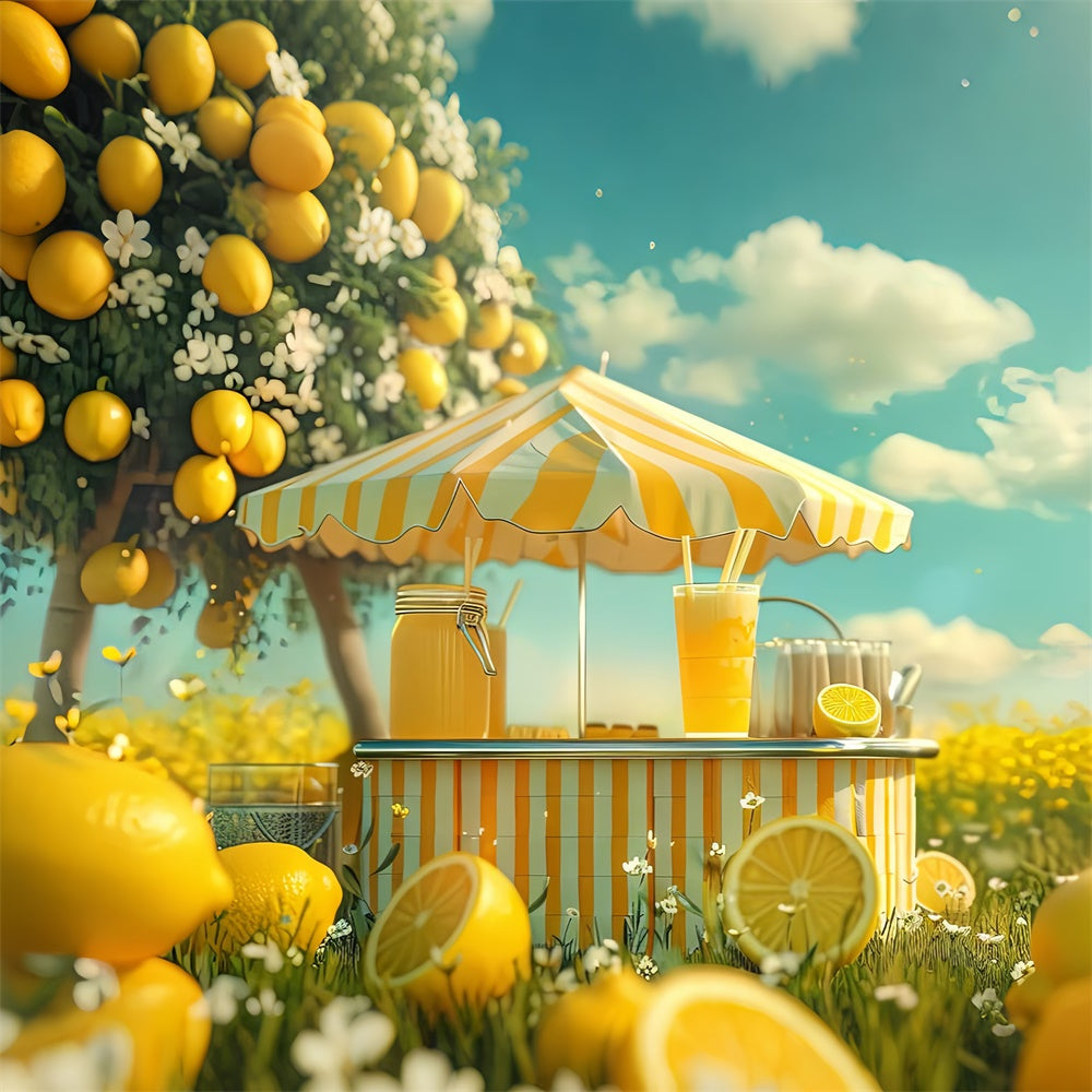 Zitrone Backdrop Zitronenbaum Sonnenschein Markt Backdrop GTY3-299