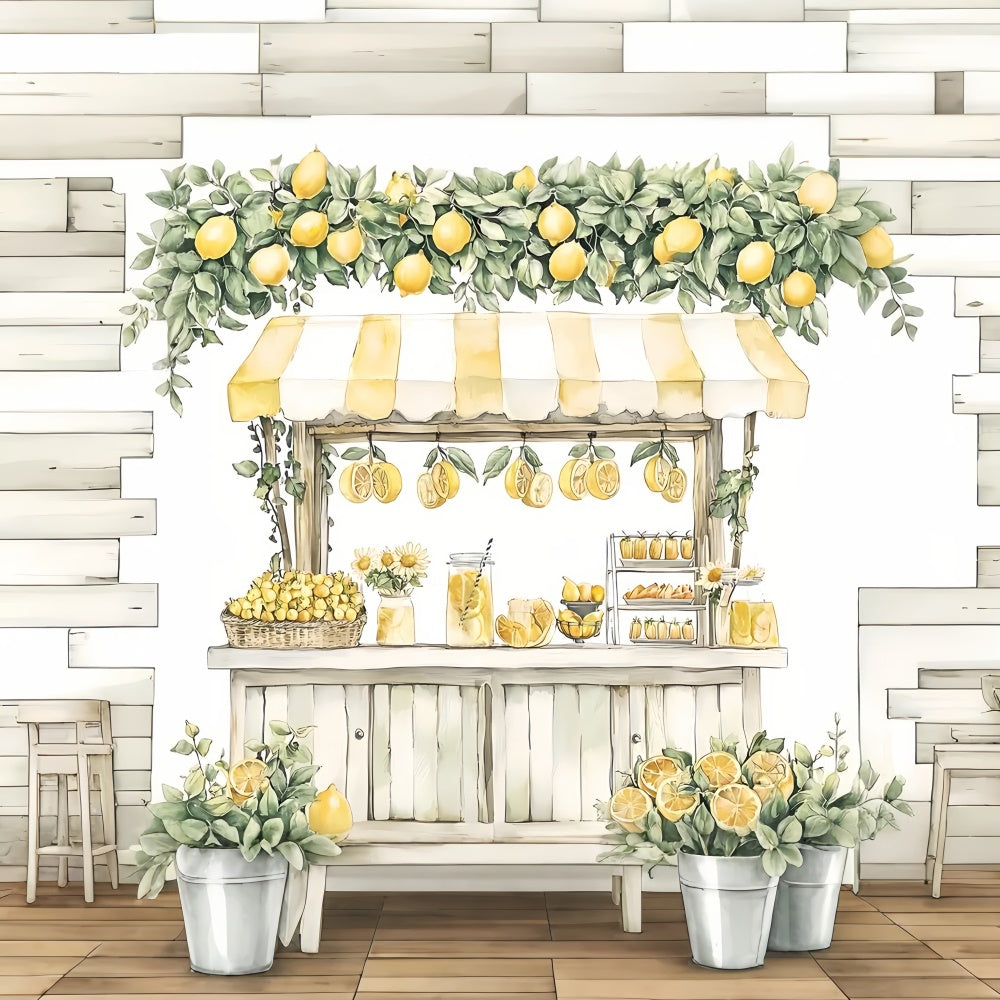 Zitronen-Hintergrund Rustikaler Limonadenstand Sommer-Hintergrund GTY3-392
