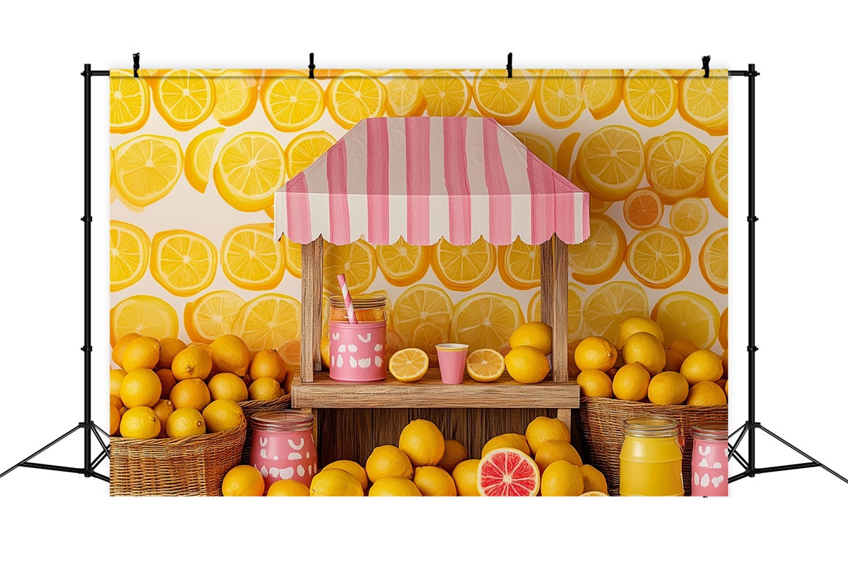 Zitrone Backdrop Frische Zitrone Sweet Stand Sommer Backdrop GTY3-400