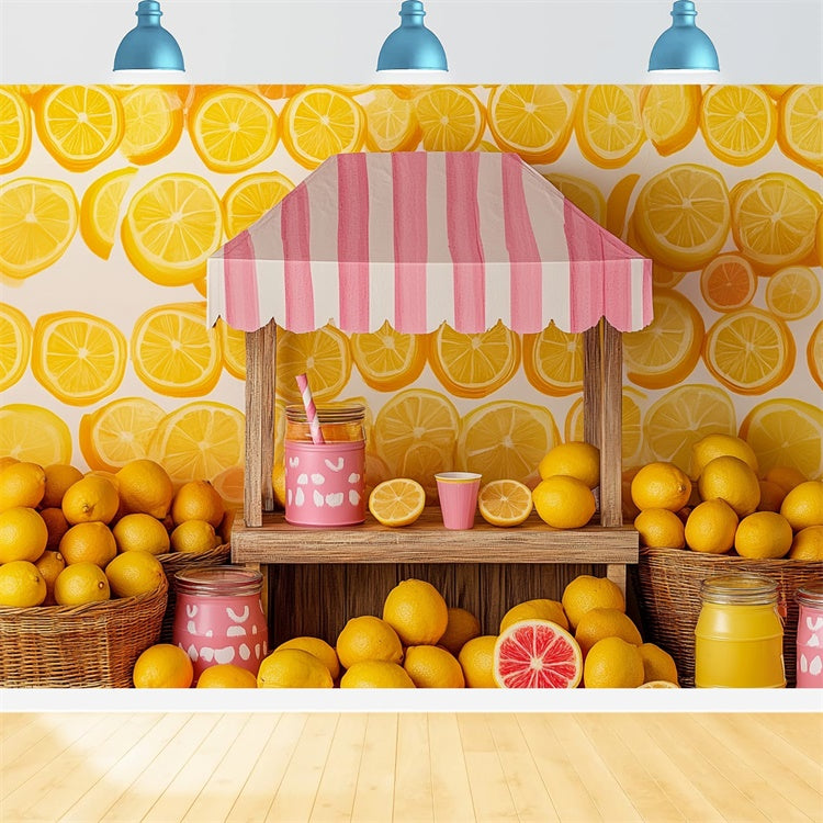 Zitrone Backdrop Frische Zitrone Sweet Stand Sommer Backdrop GTY3-400