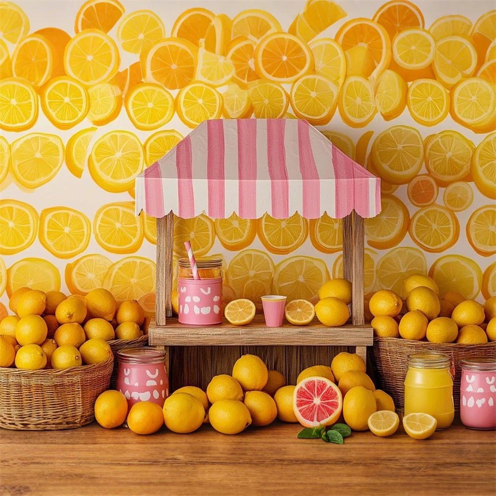 Zitrone Backdrop Frische Zitrone Sweet Stand Sommer Backdrop GTY3-400