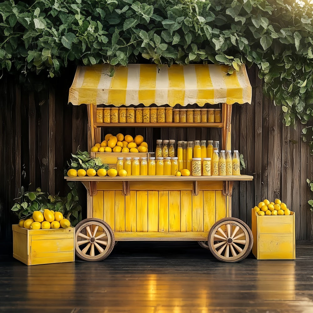 Zitrone Backdrop Zitrone Vintage Saft Stand Sommer Backdrop GTY3-401