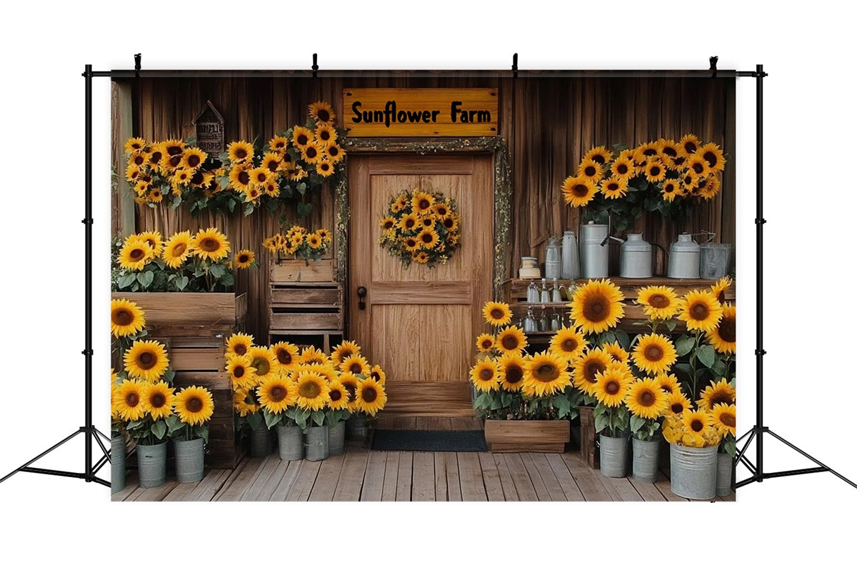 Sonnenblume Backdrop Gemütlich Rustikal Sonnenblumenhaus Sommer Backdrop GTY3-409