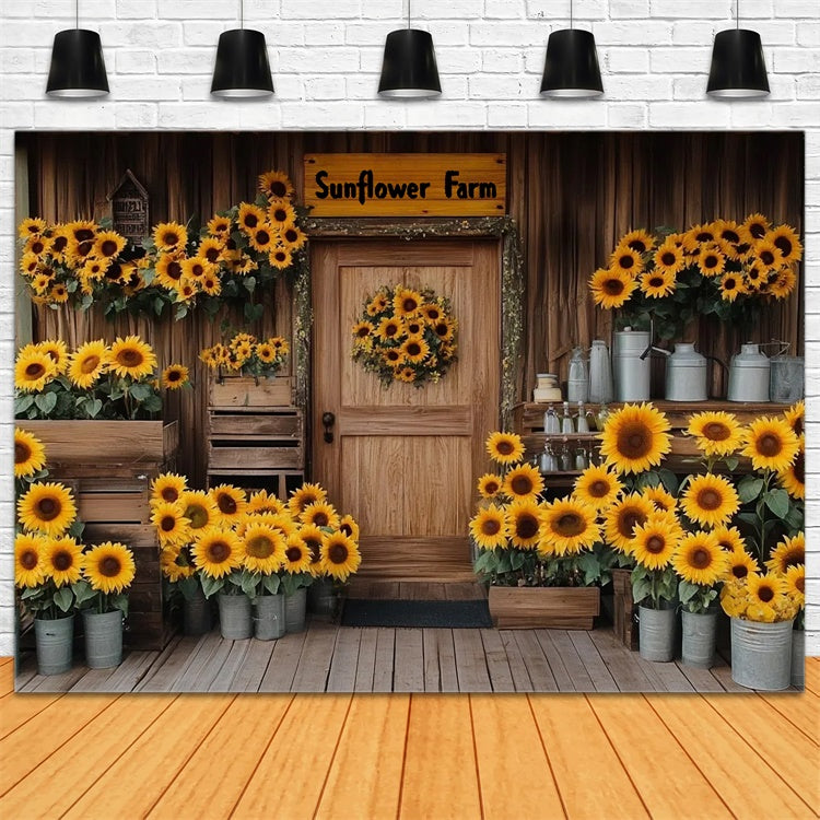 Sonnenblume Backdrop Gemütlich Rustikal Sonnenblumenhaus Sommer Backdrop GTY3-409
