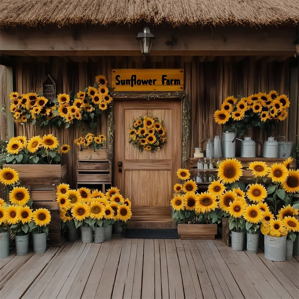Sonnenblume Backdrop Gemütlich Rustikal Sonnenblumenhaus Sommer Backdrop GTY3-409