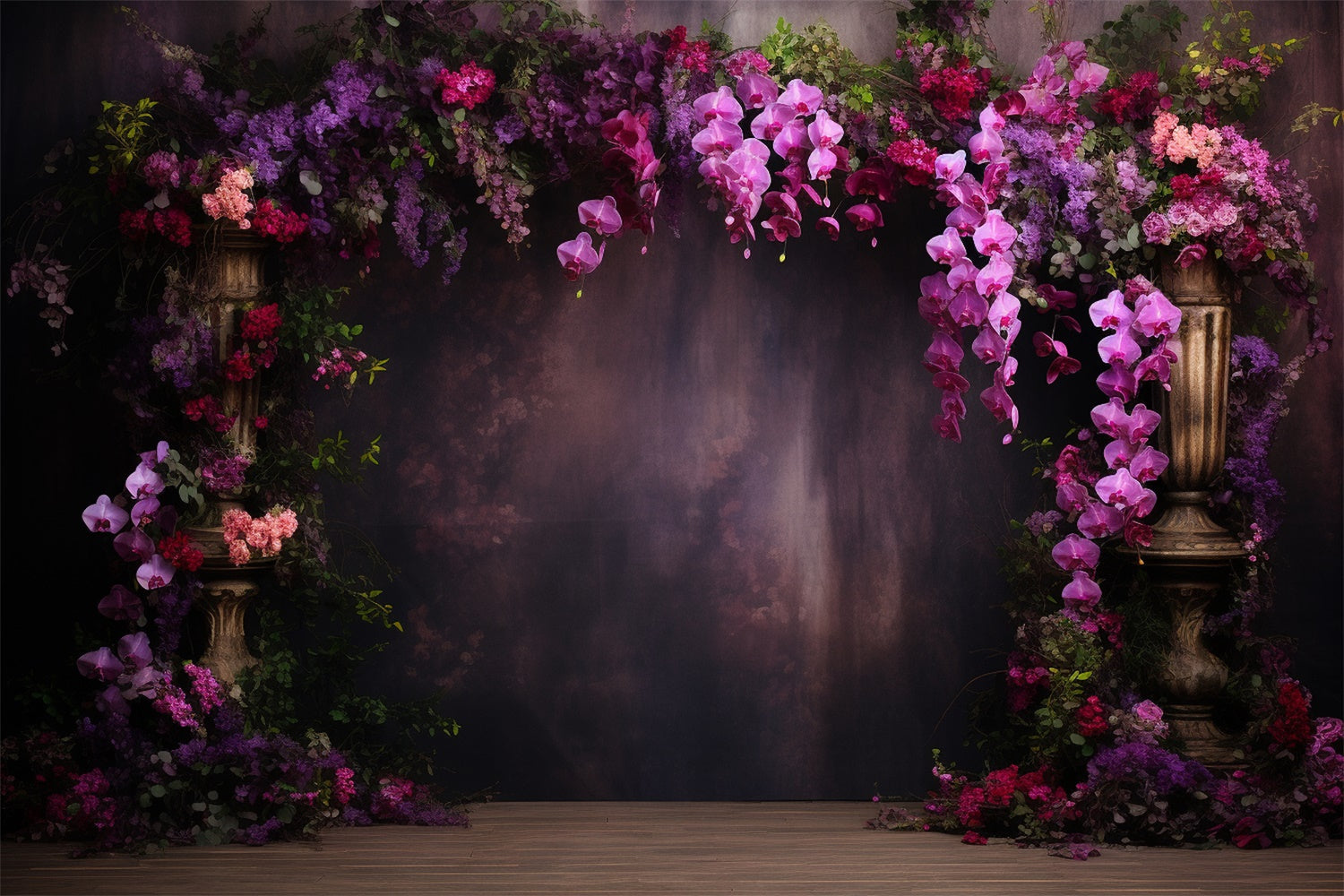 Lila Blumen Wandhintergrund Vintage Violett Orchidee Fantasie Hintergrund GTY3-41
