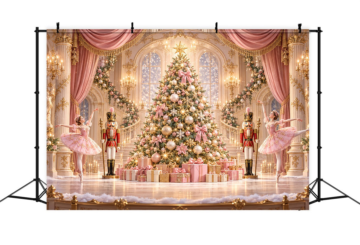 Nussknacker-Fotohintergrund Rosa Ballettsaal Bühne HQ610-173
