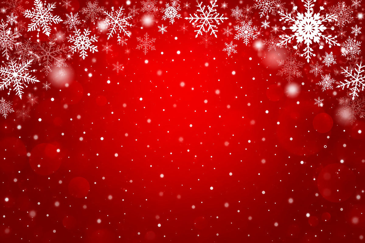 Weihnachtlicher Hintergrund Karmesinrote Schneeflocken Bokeh-Muster HQ610-178