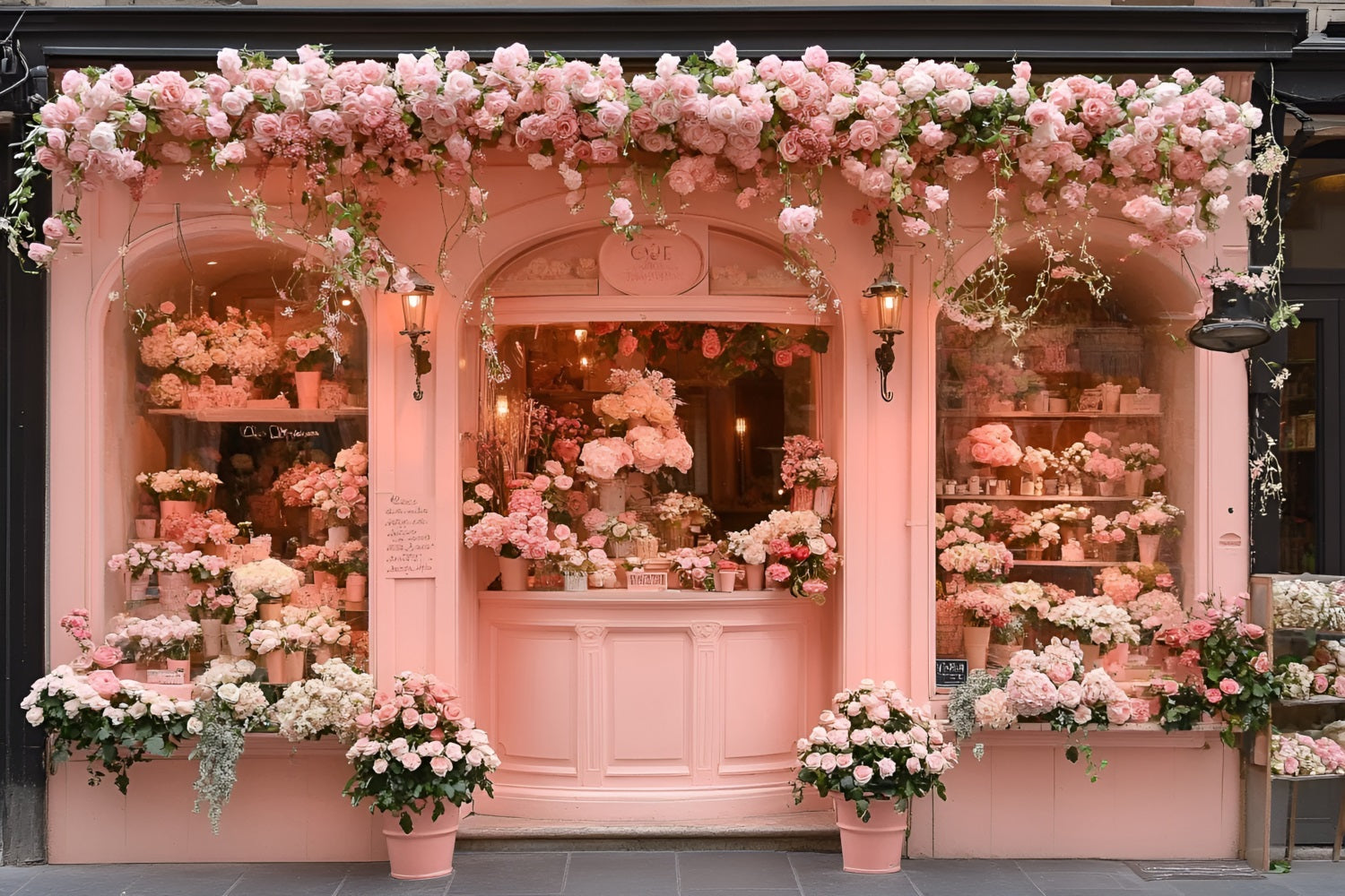 Frühling Fotografie Backdrop Märchenhaft Rosa Schaufenster Rosen Backdrop LXX1-156