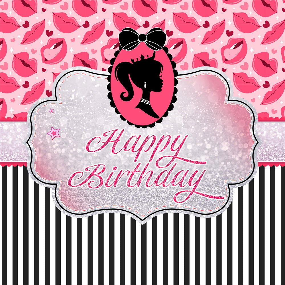 Individueller Hintergrund Geburtstag Rosa Puppe Glitzernde Prinzessin Hintergrund LXX1-202