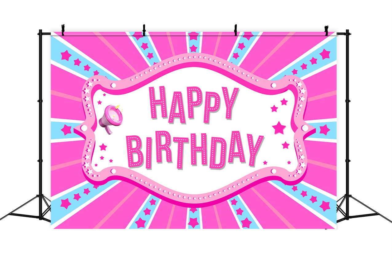 Individuelle Happy Birthday Backdrop Rosa Puppe Karneval Inspirierten Hintergrund LXX1-208