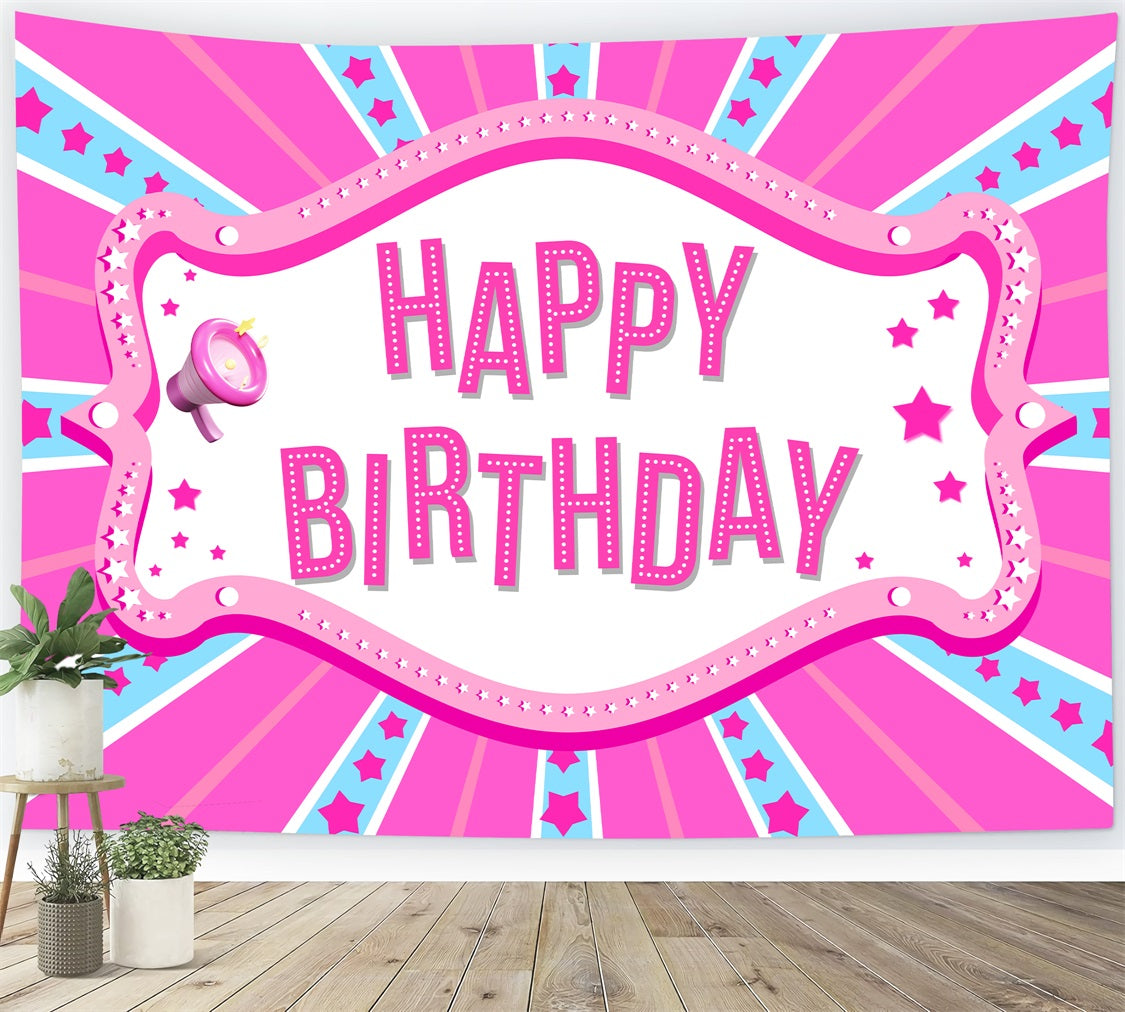 Individuelle Happy Birthday Backdrop Rosa Puppe Karneval Inspirierten Hintergrund LXX1-208